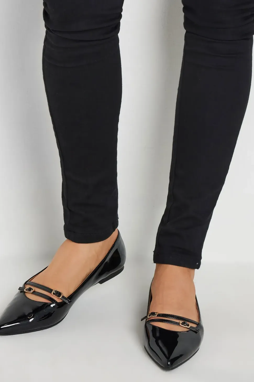 Pointed Buckle Flats In Standard Fit