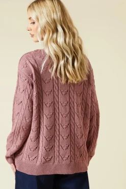 Pointelle Button Down Cardigan