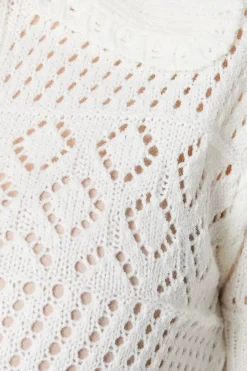 Pointelle Collared Knitted Top