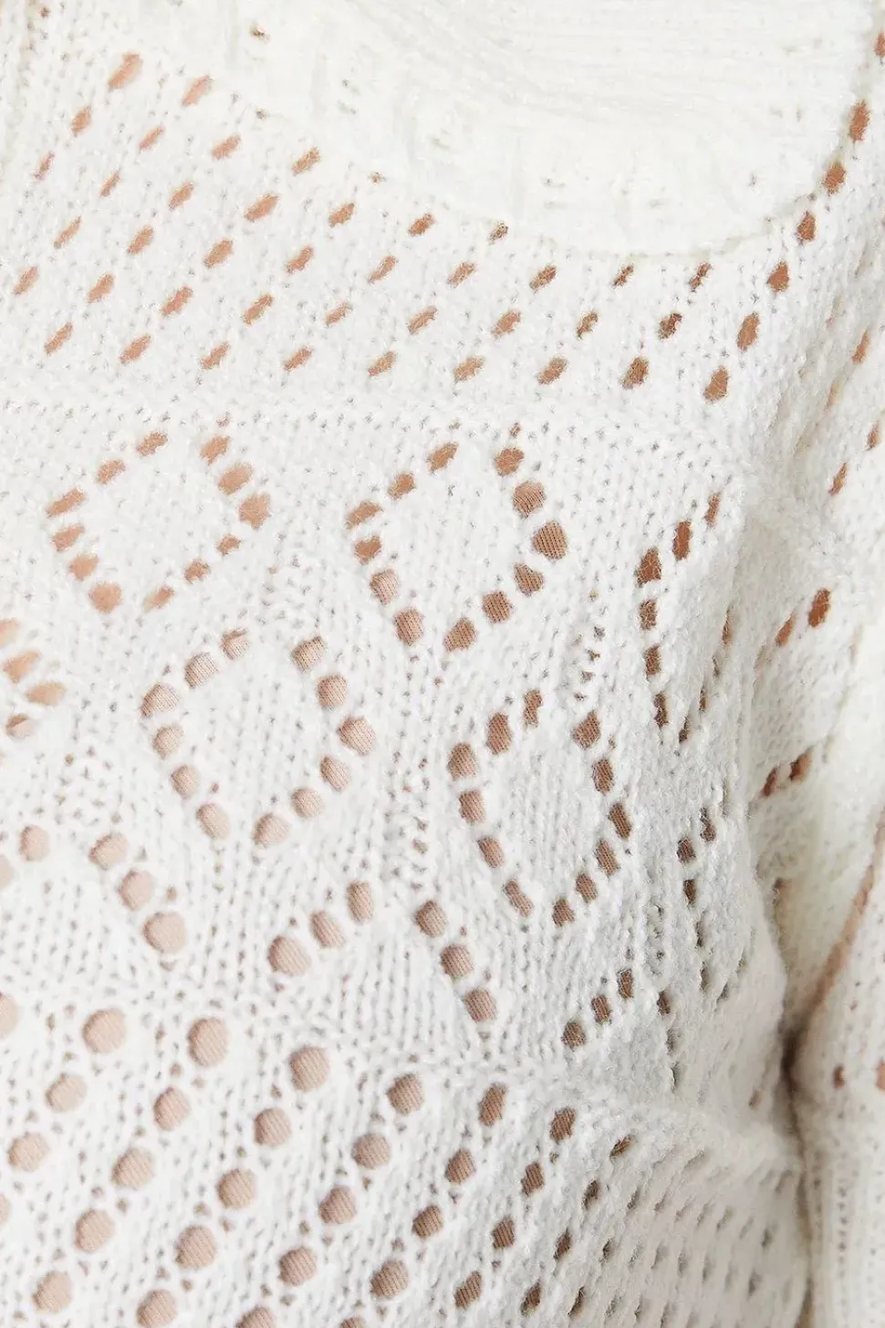 Pointelle Collared Knitted Top