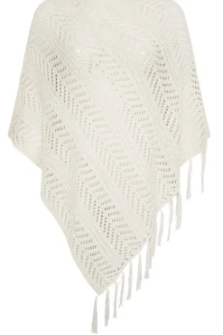 Pointelle Knitted Poncho Jumper