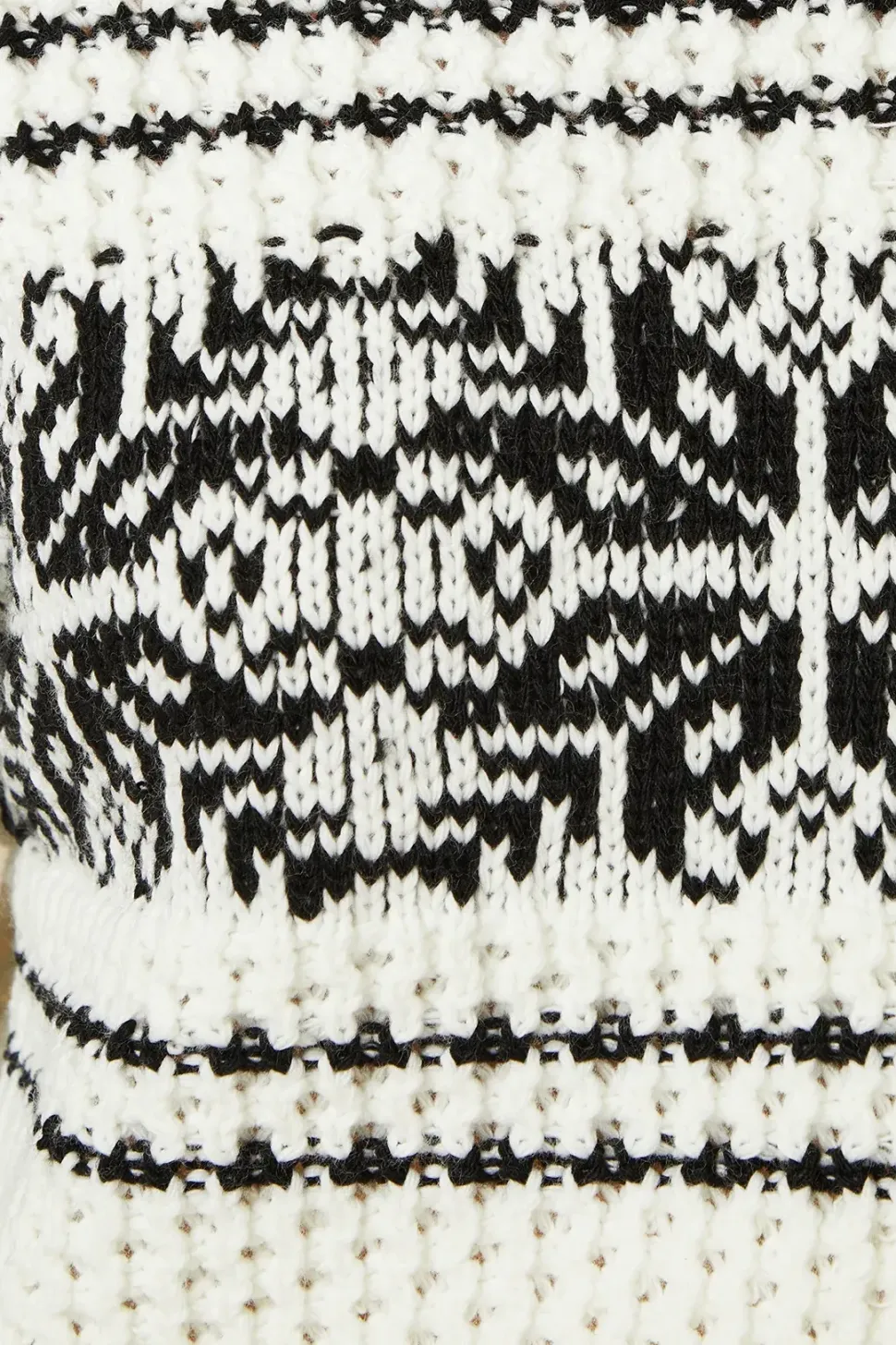 Pointelle Stitch Fairisle Detail Crew Neck Jumper