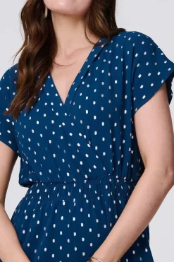 Polka Dot Cropped V-Neck Jumpsuit