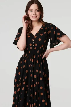 Polka Dot Fit & Flare Short Dress