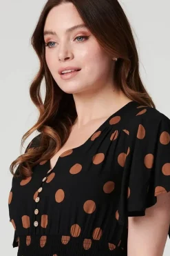 Polka Dot Fit & Flare Short Dress