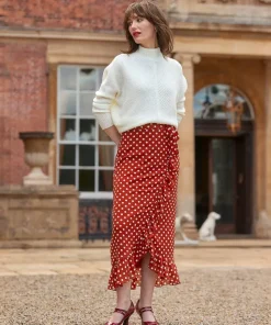 Polka Dot Frill Wrap Skirt