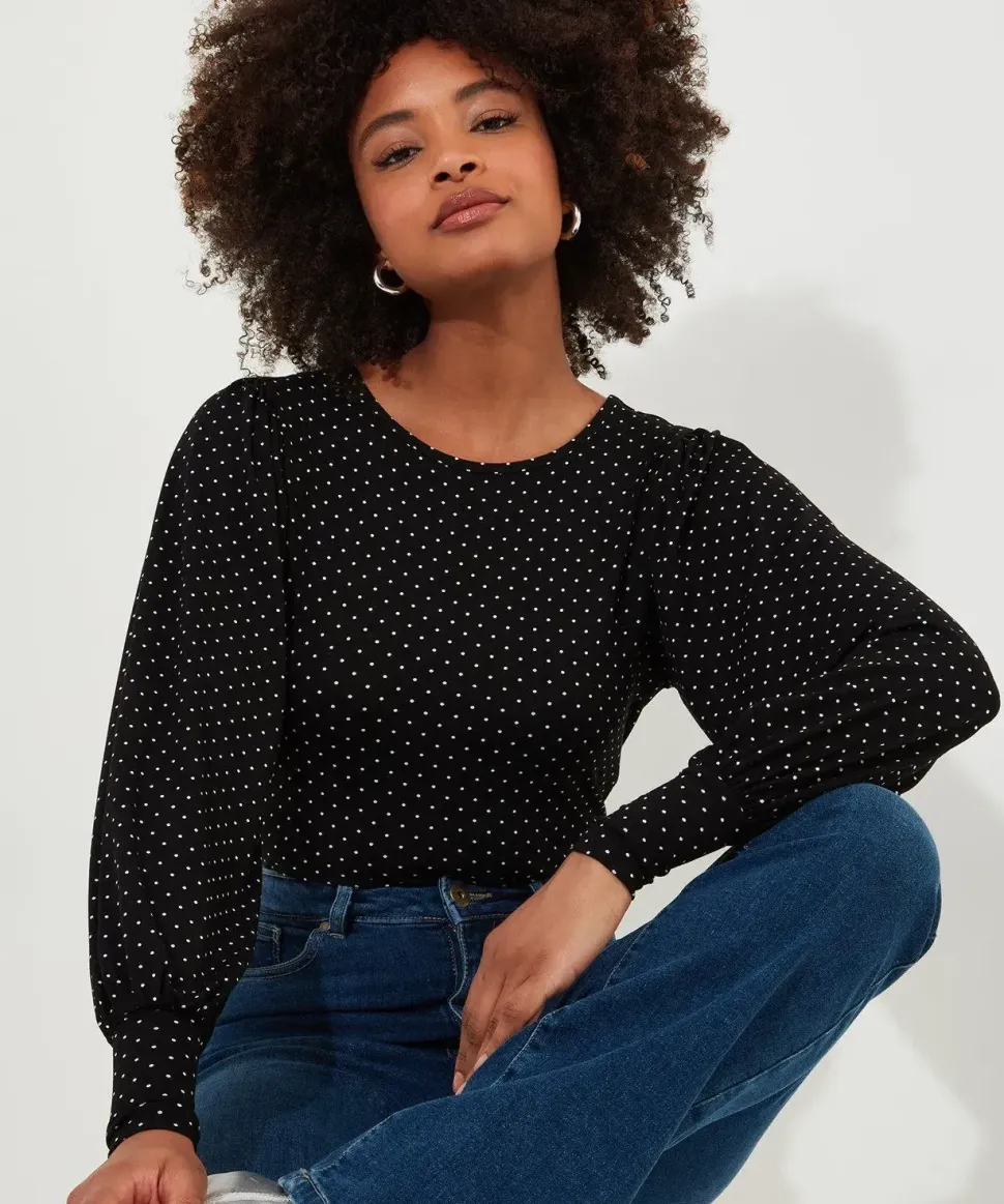 Polka Dot Jersey Top