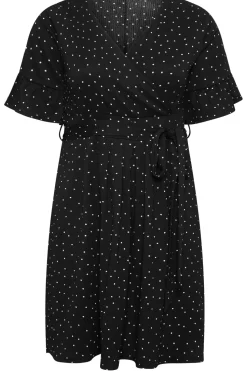 Polka Dot Print Wrap Mini Dress
