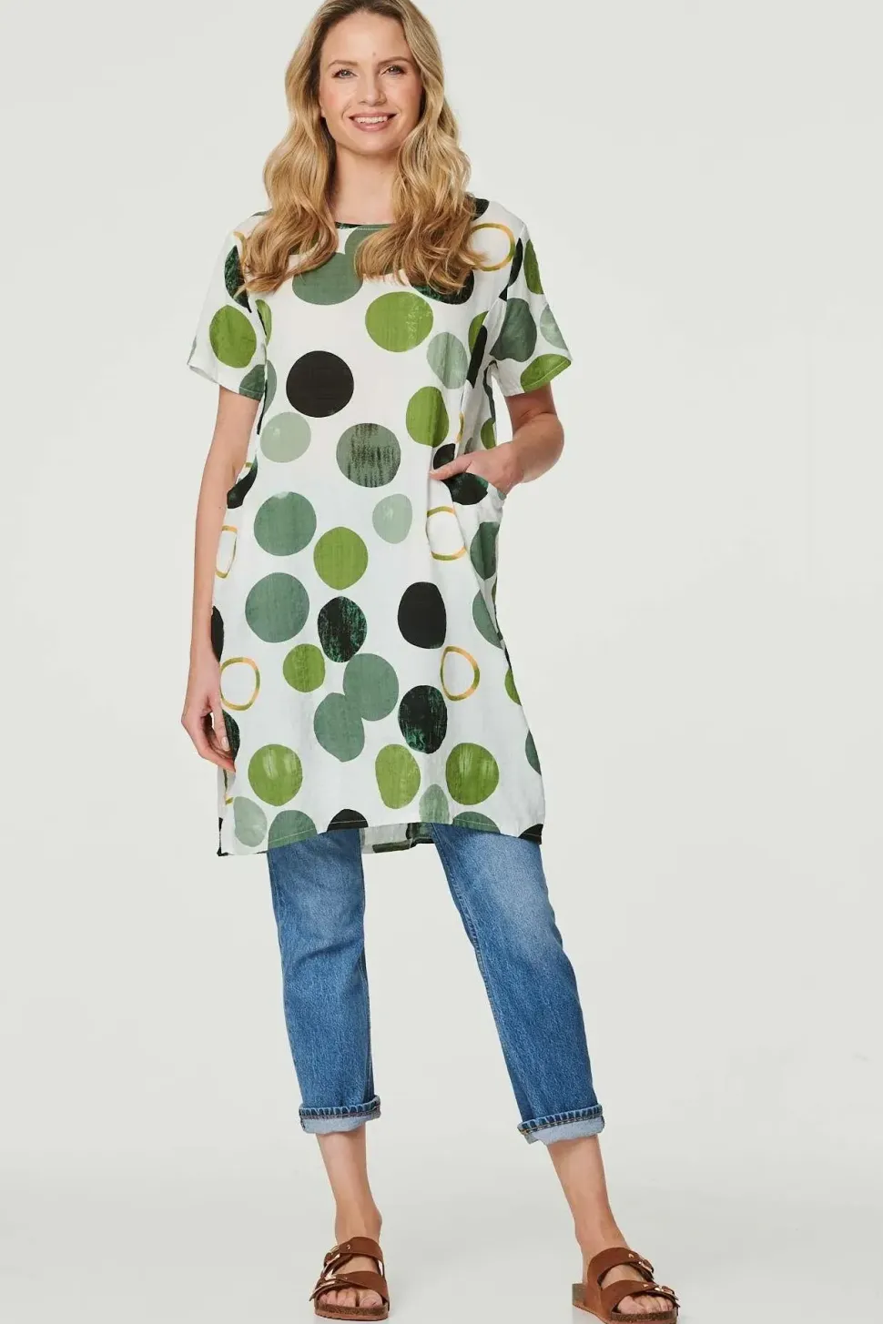 Polka Dot Relaxed Tunic Dress