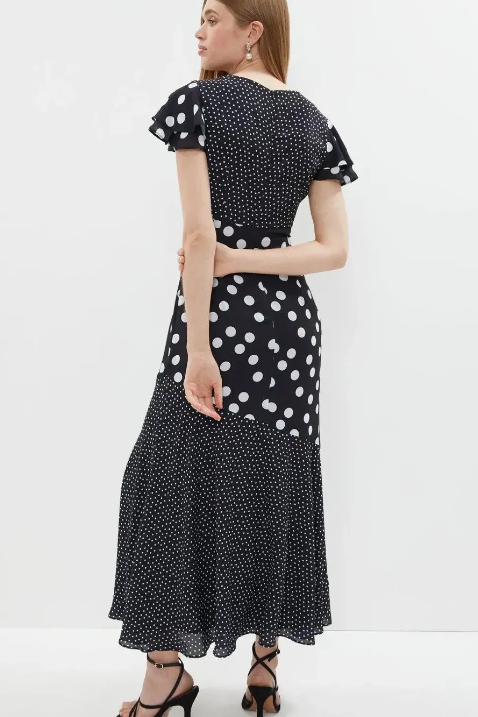 Polka Dot Ruffle Midi Dress
