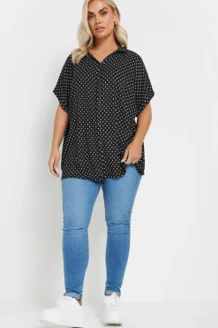 Polka Dot Structured Jersey Shirt