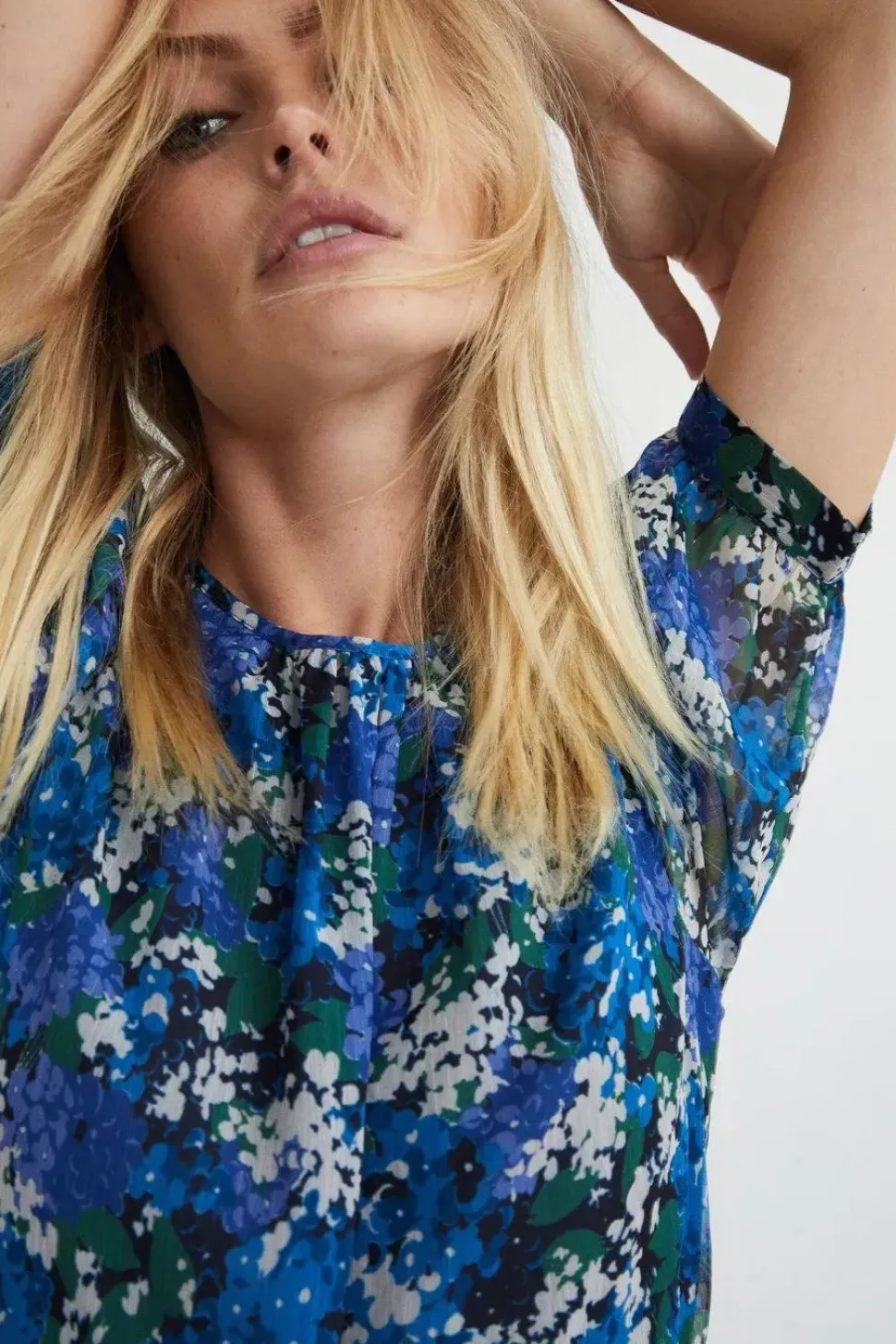 Polyester Floral Belted Mini Dress
