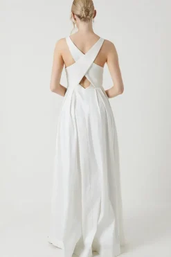 Ponte And Taffeta Mix Maxi Wedding Dress