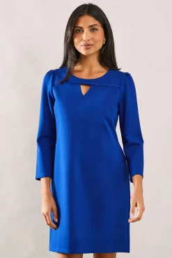 Ponte Keyhole Detail Shift Dress