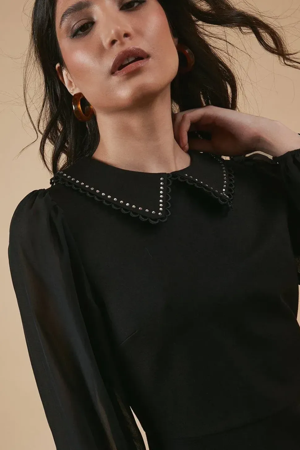 Ponte Sheer Sleeve Mini Dress