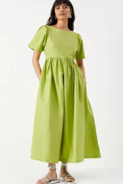 Poplin Chuck On Smock Midi Dress