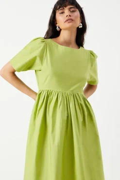 Poplin Chuck On Smock Midi Dress