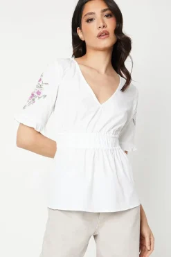 Poplin Embroidered Blouse