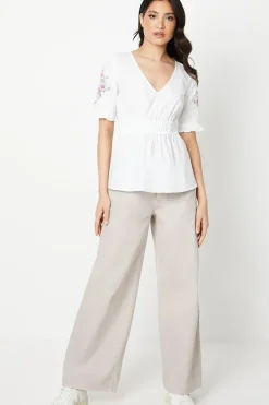 Poplin Embroidered Blouse