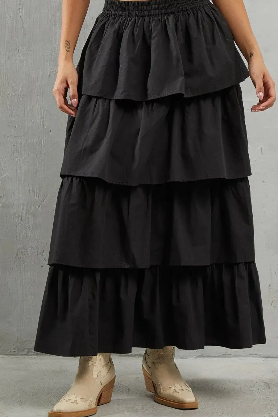 Poplin Frill Tiered Skirt Co Ord