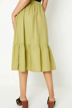 Poplin Midi Skirt