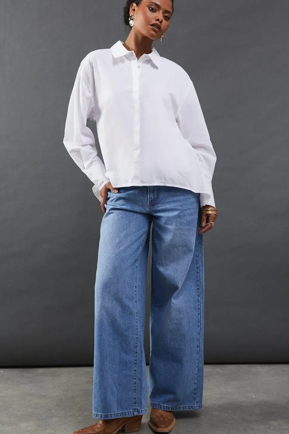 Poplin Open Tie Back Shirt