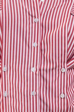 Poplin Triple Placket Stripe Fitted Shirt