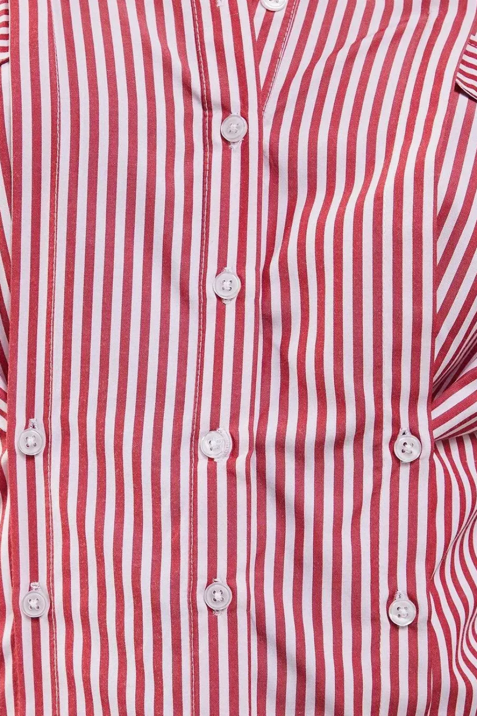 Poplin Triple Placket Stripe Fitted Shirt
