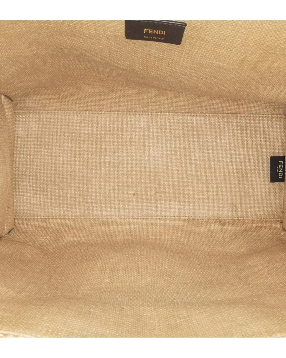 Preloved Canvas Shoulder Bag with Leather Trim