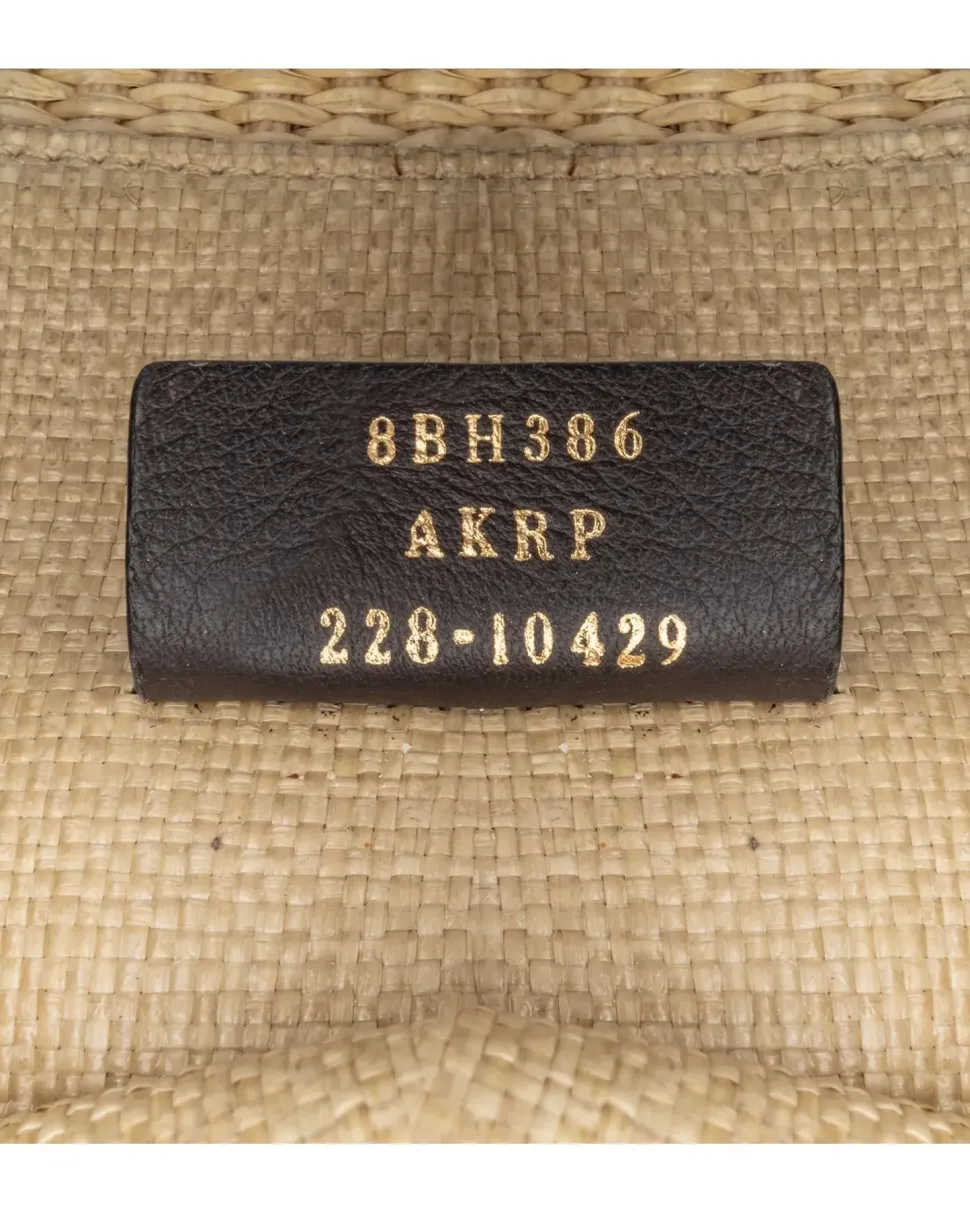 Preloved Canvas Shoulder Bag with Leather Trim