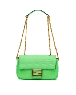 Preloved Canvas Shoulder Bag with Top Zip and Front Slip Pockets