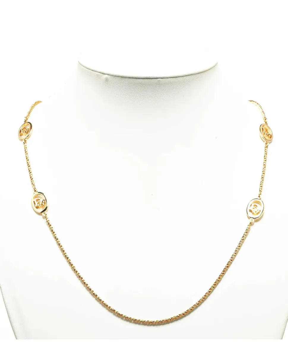 Preloved CD Chain Necklace in Gold