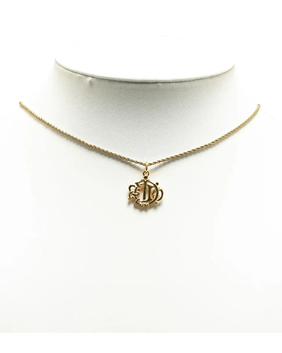 Preloved CD Logo Necklace Gold