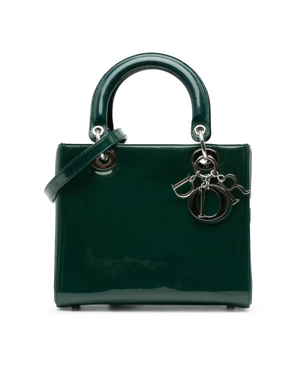 Preloved Convertible Leather Top Handle Tote with Detachable Shoulder