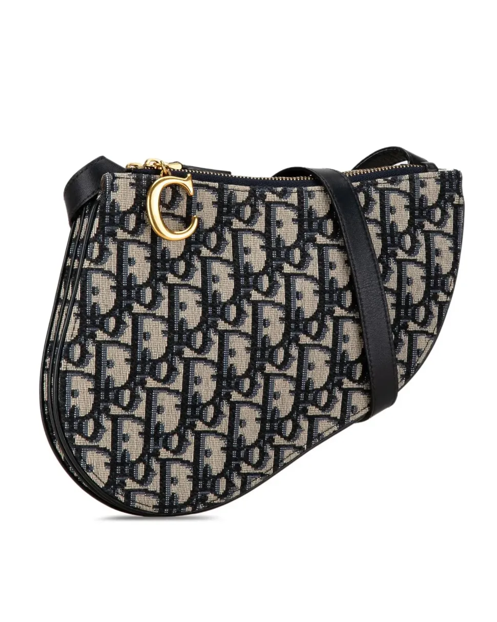 Preloved Crystal Embellished Leather Belt Bag with Adjustable Waist