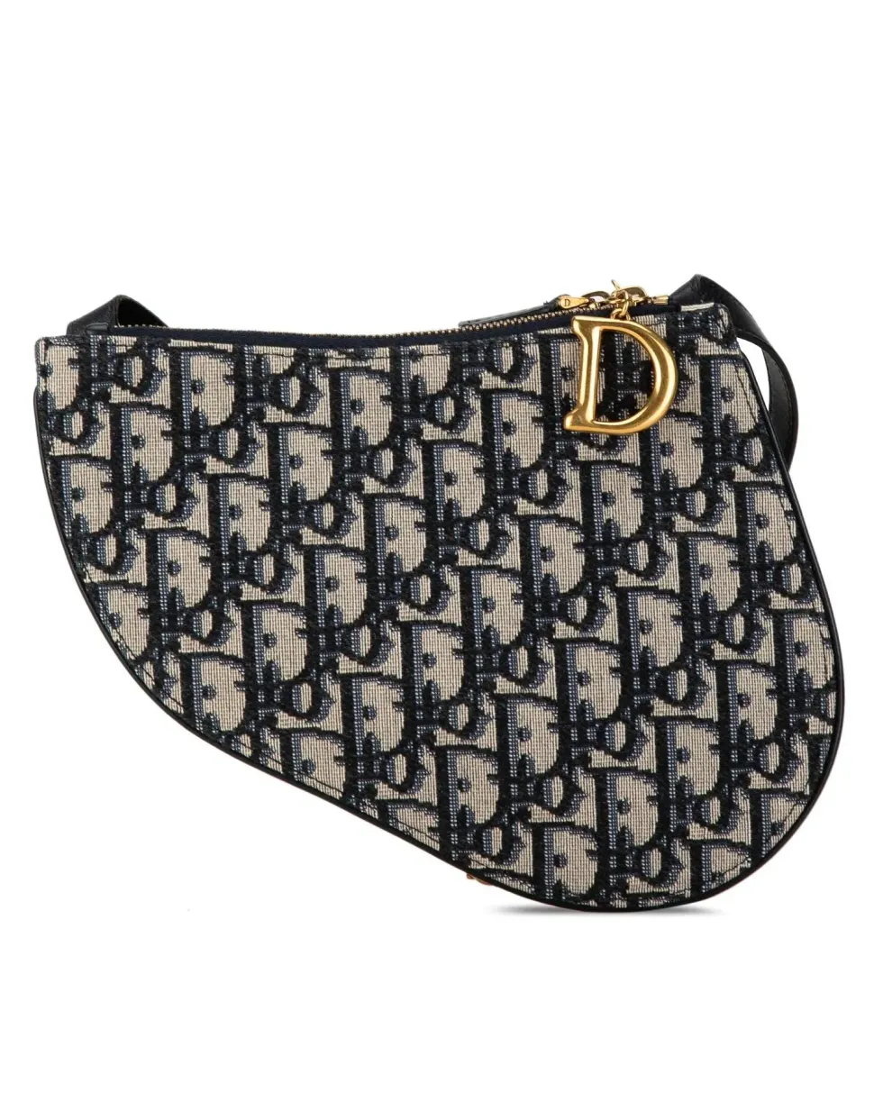 Preloved Crystal Embellished Leather Belt Bag with Adjustable Waist