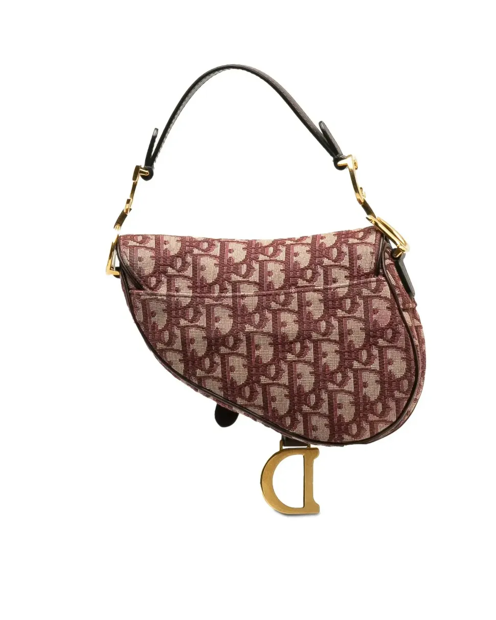 Preloved Embossed Leather Chain Shoulder Bag with Flap Closure and