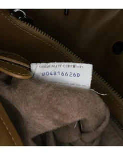 Preloved Embossed Leather Tote Bag with Magnetic Closure