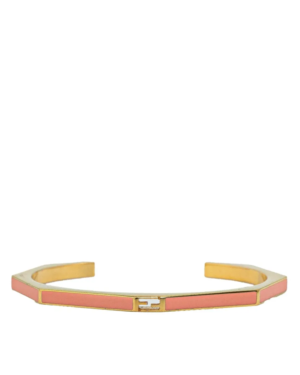 Preloved FF Logo Enamel Bracelet in Pink