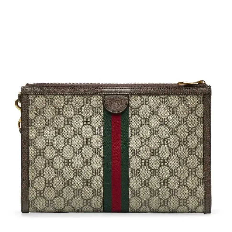 Preloved GG Marmont BeigeEbony Clutch Bag