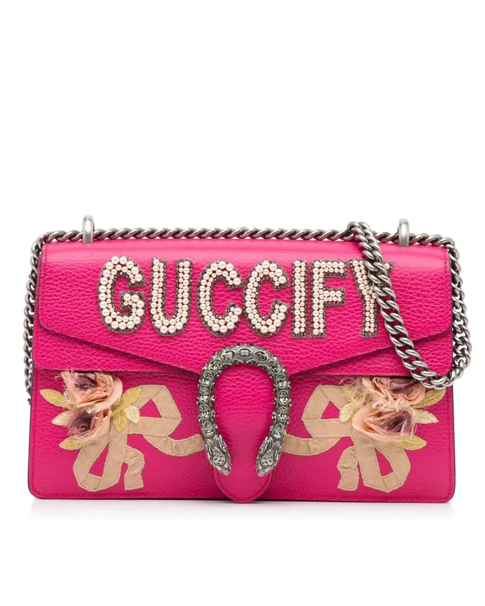 Preloved GG Marmont 20 Small Shoulder Bag in Pink