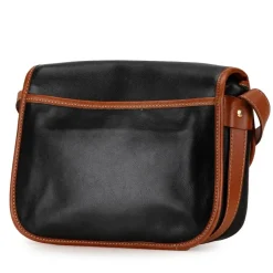 Preloved GG Supreme Canvas Black Leather Crossbody Bag