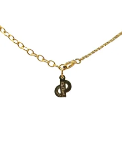 Preloved Gold Plated CD Logo Pendant Necklace with Spring Ring Closure