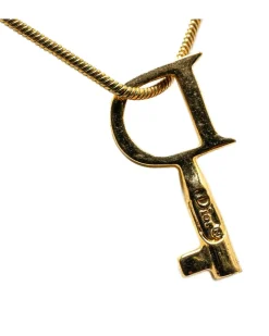 Preloved Gold Plated Key Pendant Necklace with Lobster Claw Closure