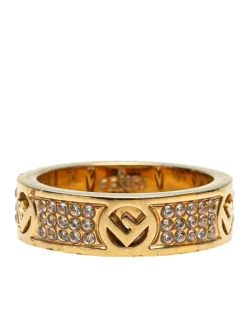 Preloved Gold Plated Rhinestone Band Ring