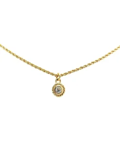 Preloved Gold Plated Rhinestone Heart Pendant Necklace