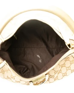 Preloved Graphic Print Coated Canvas Baguette Satchel with Detachable