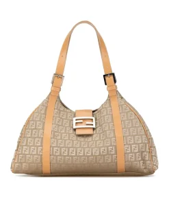 Preloved 2Jours Beige Canvas Shoulder Bag