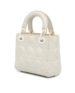 Preloved Lady Mini Silver Leather Handbag