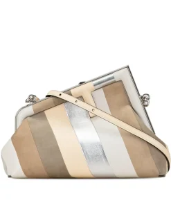 Preloved Lady Silver Metallic Lambskin Leather Shoulder Bag